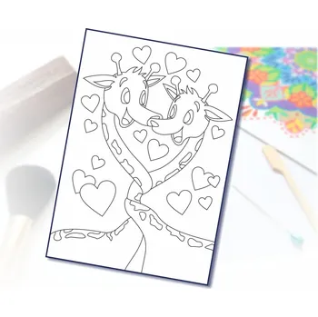 Radost v písku Šablona na pískování zamilované žirafy Varianta: A4 (210 × 297 mm)