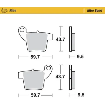 Brzdová čelist MOTO-MASTER brzdové destičky NITRO závodní sintrované METAL SOFT: 22 (NITRO sport) do třmenu MOTO-MASTER (210104) KTM SX 65 20-, GASGAS MC 65 21- HUSQVARNA TC 65 17- (MOTO-MASTER brzdové destičky NITRO závodní sintrované METAL SOFT: 22 (NITRO sport) do)