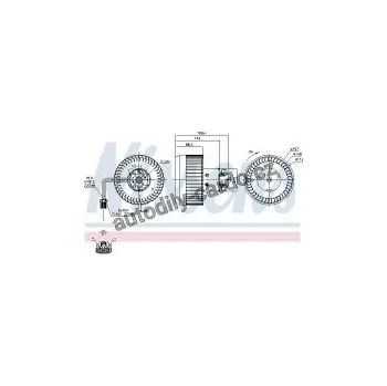 Chladič motoru Vnitřní ventilátor NISSENS 87036