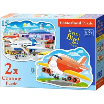 Puzzle Puzzle Castorland Dobrodružství na letišti, 9 + 15 dílků