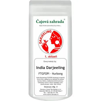 Horký nápoj Čajová zahrada India Darjeeling FTGFOPI Nurbong - černý čaj Varianta: černý čaj 500g