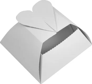 Krabička na výslužku Hit Office Svatební košíček 10 x 10 x 5,5 cm srdíčko 50 ks