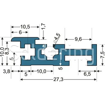 Stavební profil Hliníkový profil 1, 19" Rack, lišta rastr 5,08 délka 208,3 mm - 105001616