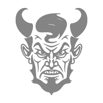 Samolepící dekorace SAMOLEPKA Čert 005 pravá (17 - šedá) NA AUTO, NÁLEPKA, FÓLIE, POLEP, TUNING, VLASTNÍ TEXT, TISK, AUTOSAMOLEPKY.cz, POLEPY, OBRÁZEK, LOGO, SAMOLEPKY