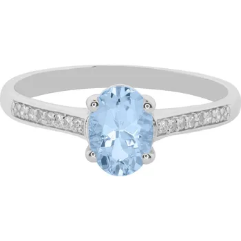 Prsten Zlatý prsten s akvamarínem a diamanty FR862706AQ