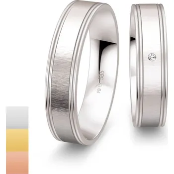 Prsten Snubní prsteny SmartLine z bílého zlata s diamantem nebo zirkonem 4807072-4807071