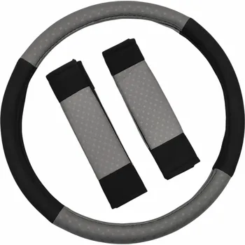 Potah na volant Potah na volant, šedý + návleky na bezpečnostní pásy