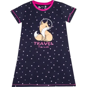 Chlapecké oblečení Dívčí noční košile - Wolf S2383, tmavě modrá Barva: Modrá tmavě, Velikost: 104