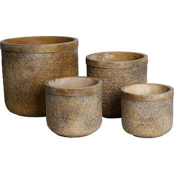 Obal na květináč Obal beton pr.17cm hnědo-zlatá