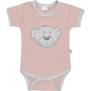 Kojenecký body Kojenecké bavlněné body s krátkým rukávem New Baby BrumBrum old pink grey 74 (6-9m)