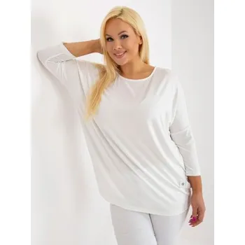 Dámská halenka Dámská halenka basic s 3/4 rukávy plus size MODINA ecru