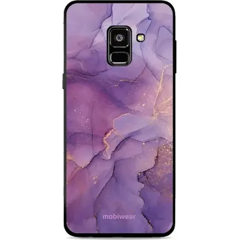 Pouzdro na mobilní telefon Lesklý kryt Mobiwear Glossy - Samsung Galaxy A8 2018 - G050G - Fialový mramor (Prémiové lesklé pouzdro, obal, kryt Mobiwear Glossy na mobil Samsung Galaxy A8 2018 - G050G - Fialový mramor, materiál Plast + TPU silikon - krytí po všech stranách,)