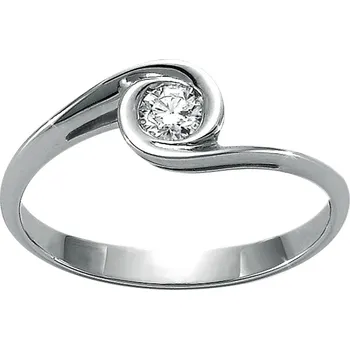Prsten Zásnubní prsten z bílého zlata s diamantem LID3208011G7