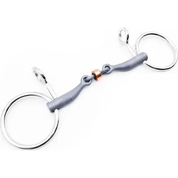 Udidlo pro koně Udidlo Baucher dvakrát lomené Loose Rings Titanium Sally Fager 10,5 cm