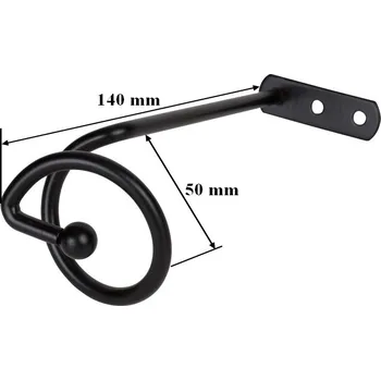 Uchycení závěsů Spirála - černá