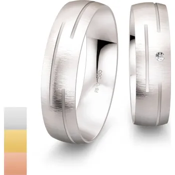 Prsten Snubní prsteny SmartLine z bílého zlata s diamantem nebo zirkonem 4807042-4807041