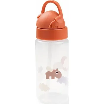 dětská jídelní sada DONE BY DEER láhev s brčkem Happy Clouds papaya