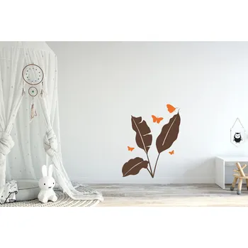 Samolepící dekorace Lepy.cz Samolepka na zeď Safari - Rostlina Velikost (šířka x výška): 20x25cm, Kombinace barev sety: Tmavě Šedivá + světle modrá