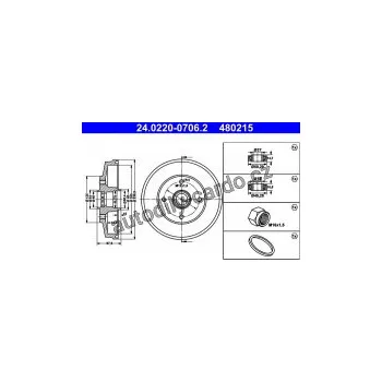 Brzdový buben Brzdový buben ATE 24.0220-0706 (AT 200706)