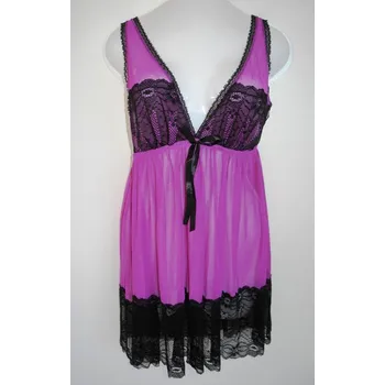 Dámské pyžamo Spree lingerie noční košilka + kalhotky barva fialová Velikost: L