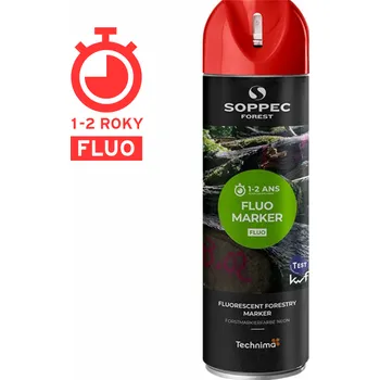 Barva ve spreji Značkovací sprej fluorescenční FLUO MARKER - Červený sprej FLUO MARKER balení 12x500ml