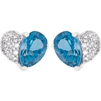 Náušnice Zlaté náušnice s diamanty a topazy Altman Diamond E1174LBT