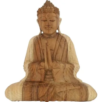 Soška Buddha dřevo 20 cm sv Namaskara