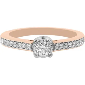 Prsten Prsten z růžového zlata osázený diamanty KR4740R