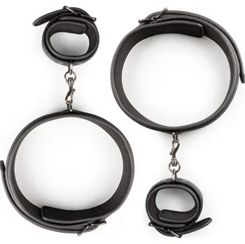 Easytoys Thigh and Wrist Cuff Set Black