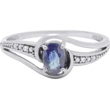 Prsten Zlatý prsten se safírem a brilianty KR05853144