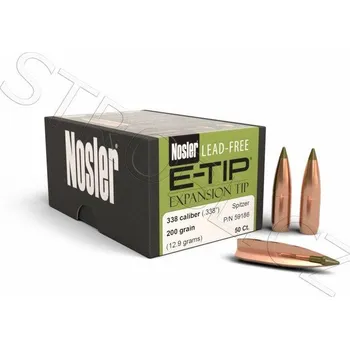 Příslušenství pro sportovní střelbu Monolitické Střely Nosler E-Tip .338 cal, dia .338, 200grs
