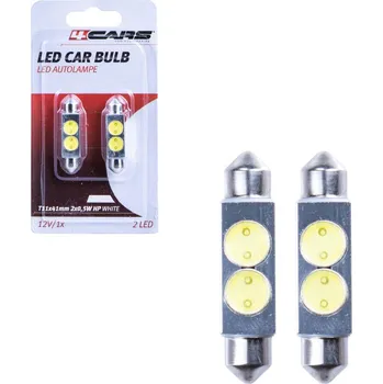 Autožárovka Sada 4CARS HQ LED žárovek T11X/41MM 2X0,5W HP bílá