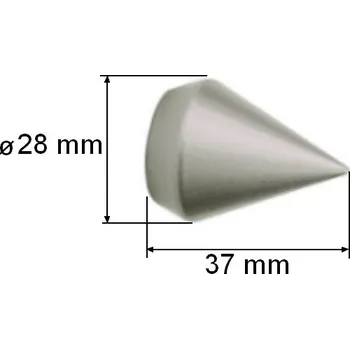 Koncovka pro tyč 16mm Hrot - matná stříbrná
