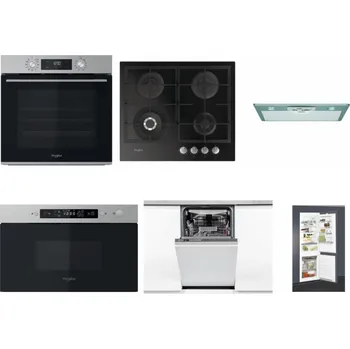 Set domácích spotřebičů WHIRLPOOL OMK58CU1SX + WHIRLPOOL GOFL 629/NB + WHIRLPOOL AKR 650/1 IX + WHIRLPOOL MBNA910X + WHIRLPOOL WSIO 3O34 PFE X + WHIRLPOOL ART 65031