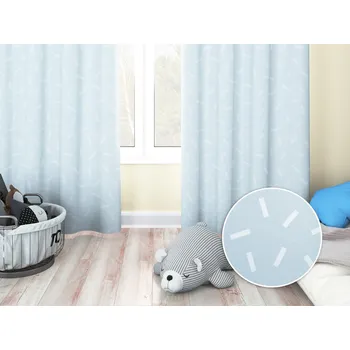 ubrus Dětský dekorační závěs PM-063 Konfety na pastelově modrošedém 145x230 cm