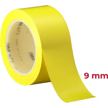 Výstražná páska Žlutá označovací vinylová páska 3M, šířka 9mm, návin 33m