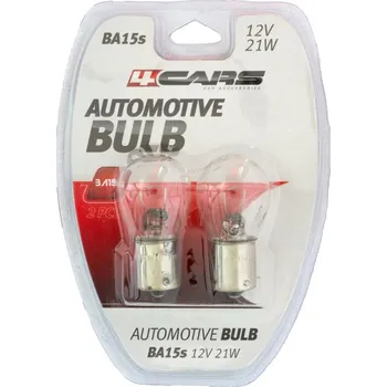 Autožárovka 4CARS 12V 21W BA15s 2ks (dvojitý blistr)