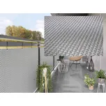 Balkonová ratanová zástěna PORI, černá/bílá, výška 90 cm šířka různé rozměry 900 g/m2 MyBestHome Rozměr: 90x400 cm