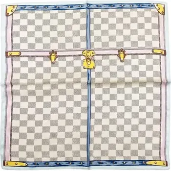 Šátek Hedvábný šátek kostičkovaný 68x68 cm v dárkovém balení, WHITE ORCHID