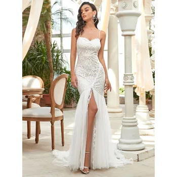 Dámské šaty Ever Pretty svatební šaty s rozparkem 90355 Velikost: S / 36 / 04 / 08