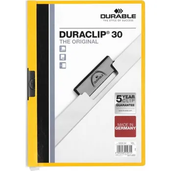 Durable Duraclip 2200 - vazač na 30 listů, žlutý
