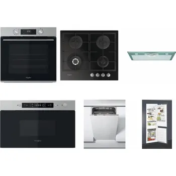 Set domácích spotřebičů WHIRLPOOL OMK58CU1SX + WHIRLPOOL GOFL 629/NB + WHIRLPOOL AKR 650/1 IX + WHIRLPOOL MBNA910X + WHIRLPOOL WSIC 3M27 C + WHIRLPOOL ART 65031