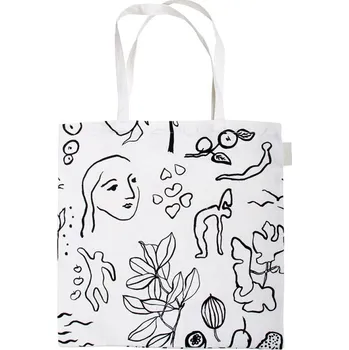 Saana ja Olli Konopná taška Onnenmaa 46×46, bílo-černá