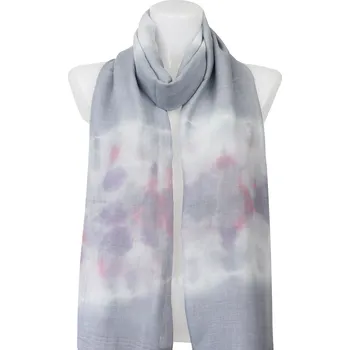 Šátek Dámský lehký obdélníkový šál CH105-1, batika - šedé barvy 7200529