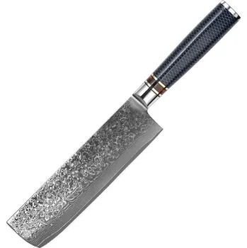 Kuchyňský nůž Nakiri damaškový nůž Blue Japan 7"