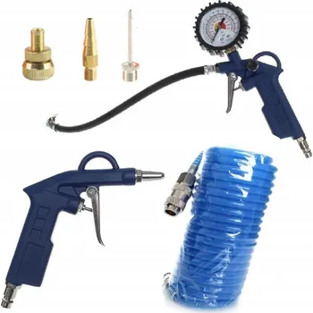 Kompresor Pneumatická pistole sada manometr hadice kompresor 6 prvků