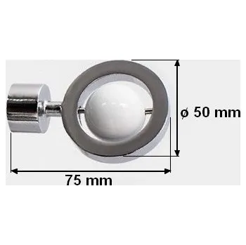 Příslušenství pro garnýž Koncovka pro tyč 19mm Jupiter - bílá