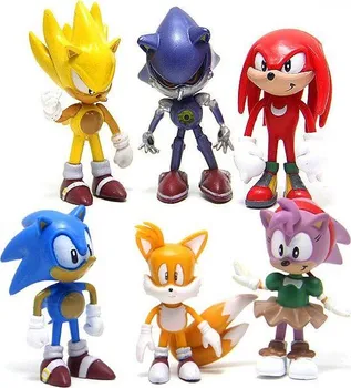 Party dekorace Cakesicq Figurky na dort ježek Sonic 6 cm 6 ks