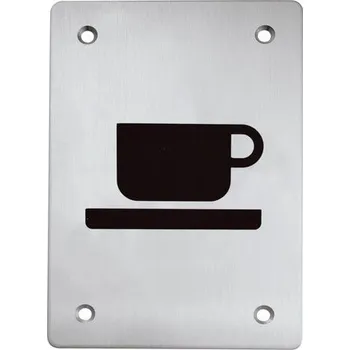 Informační tabulka TI - Piktogram "Kavárna" - hranatý 150 mm BN - Broušená nerez (16)
