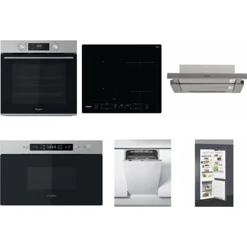 Set domácích spotřebičů WHIRLPOOL OMK58CU1SX + WHIRLPOOL WL B8160 NE + WHIRLPOOL AKR 5390/1 IX + WHIRLPOOL MBNA910X + WHIRLPOOL WSIC 3M27 C + WHIRLPOOL ART 66112